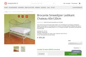 Smeedijzeren ledikant 60X120 cm