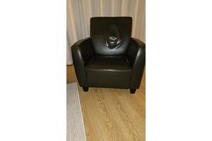 Fauteuil donkerbruin leer