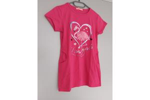 Lang shirt flamingo in hart glitter pink 158/164