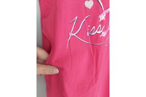 Lang shirt flamingo in hart glitter pink 158/164