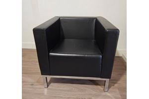Lamm Polo designfauteuil in zwart leder