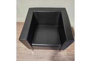 Lamm Polo designfauteuil in zwart leder