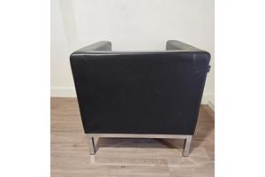 Lamm Polo designfauteuil in zwart leder