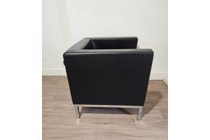 Lamm Polo designfauteuil in zwart leder