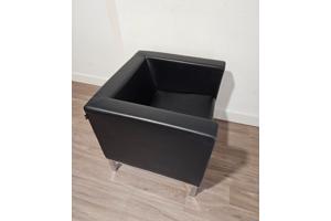 Lamm Polo designfauteuil in zwart leder