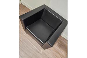 Lamm Polo designfauteuil in zwart leder