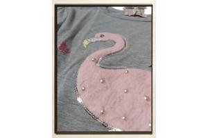 Seagull longsleeve t-shirt grijs flamingo we run 158/164