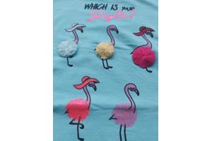 Glo-Story t-shirt flamingo's turquoise 98
