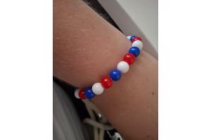 Rood wit blauw armband