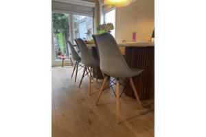 set van 4 eetkamerstoelen, grijs