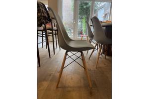 set van 4 eetkamerstoelen, grijs