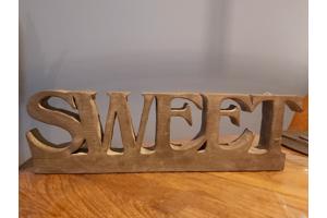 wandbord tekst sweet grijs