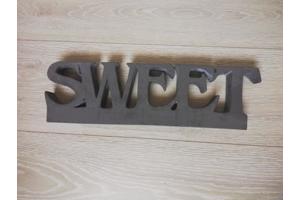 wandbord tekst sweet grijs