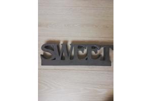 wandbord tekst sweet grijs
