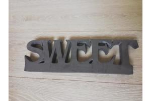 wandbord tekst sweet grijs