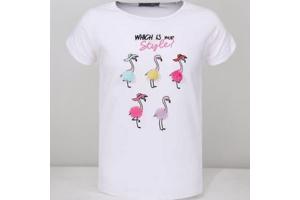 Glo-Story t-shirt flamingo's wit 98