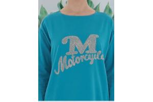 Sweatjurk motorcycle turquoise XL/XXL