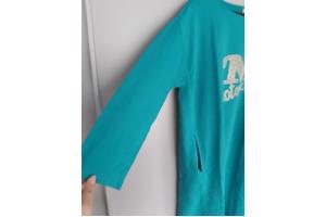 Arino sweatjurk motorcycle strass steentjes turquoise XL/XXL