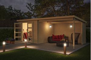 Blokhut met overkapping Manuel 600x275 Onbehandeld vuren