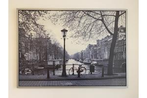 Ingelijste canvas foto rode fiets Amsterdam Ikea