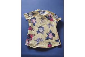 Metrofive bloemen shirt vhals geel XXL/44