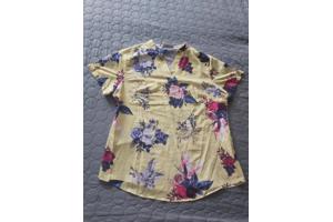 Metrofive bloemen shirt vhals geel XXL/44