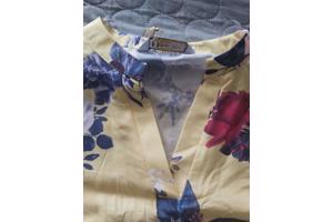 Metrofive bloemen shirt vhals geel XXL/44