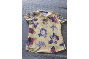 Metrofive bloemen shirt vhals geel XXL/44