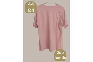 T-shirt glitter palmbomen roze zilver 44