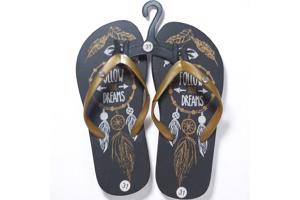 Teenslipper zwart goud met strass steentjes 31