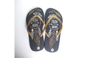 Teenslipper zwart goud met strass steentjes 31