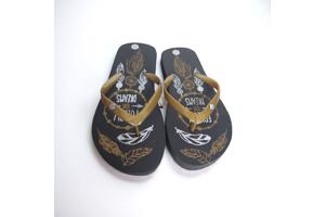 Teenslipper zwart goud met strass steentjes 31