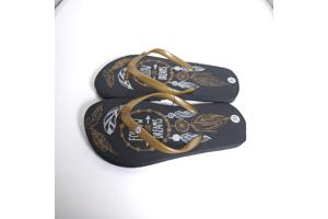 Teenslipper zwart goud met strass steentjes 31