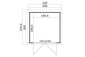 Blokhut Sara 200x200 Onbehandeld vuren