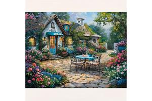 nr 64 Diamond Painting plattelands huisje 50x40cm (vierkant)