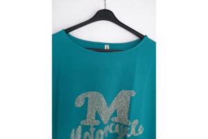 Sweat jurk motorcycle turquoise XL/XXL
