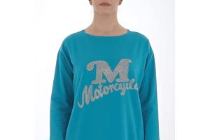 Sweat jurk motorcycle turquoise XL/XXL