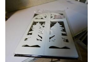 Kerst raam decoratie wit hout 45 cm hoog