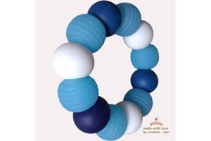 Noekies Handgemaakte Bijtring blauw - Nieuw!