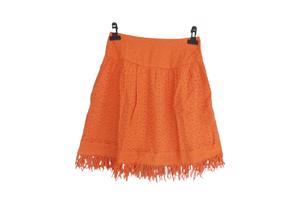 Drole de Copine rok gaatjes patroon oranje S/M