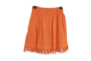 Drole de Copine rok gaatjes patroon oranje S/M