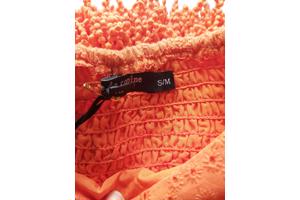 Drole de Copine rok gaatjes patroon oranje S/M