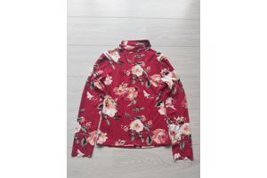 Stretchy shirt rood bloemenprint M