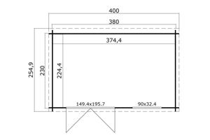 Blokhut Timian 380x230 Onbehandeld vuren