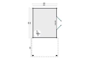 Tuinhuis-Blokhut Extramodern: 320+200x260 cm