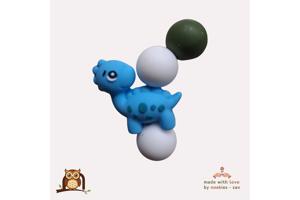 nr 2 noekies naam speenkoord dino blauw khaki wit