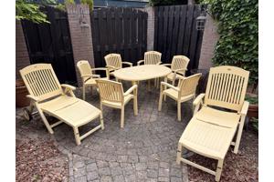 Hartman royale tuinset - 6 stoelen + tafel + 2 ligbedden