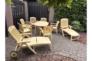 Hartman royale tuinset - 6 stoelen + tafel + 2 ligbedden