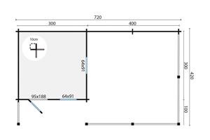Blokhut - Tuinhuis Ragna | 40 mm | vuren onbehandeld