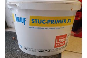 Spuitgips , poederlijm en stuc primer